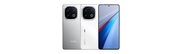 iQOO 13 smartphones in silver and BMW Motorsport edition with triple cameras and punch-hole display