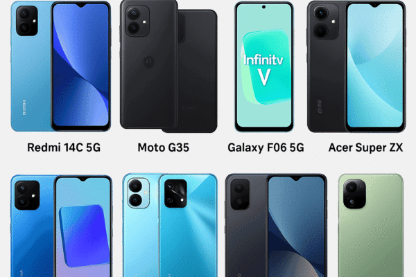 A collection of the Best Smartphones Under Rs 10,000 in India, including Redmi 14C, Moto G35, Galaxy F06 5G, Poco M7 5G, and more.