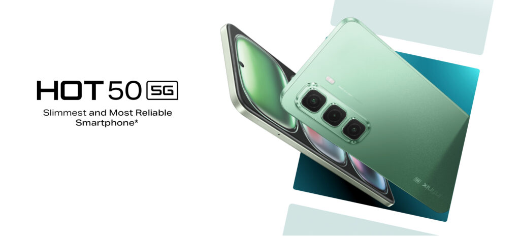Infinix Hot 50 5G in dual-tone finish with punch-hole display