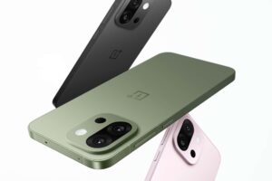 Three color variants of the OnePlus 13s Compact Flagship Smartphone.