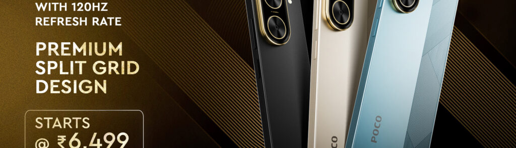 Poco C71 5G with clean design and rear camera housing in the center