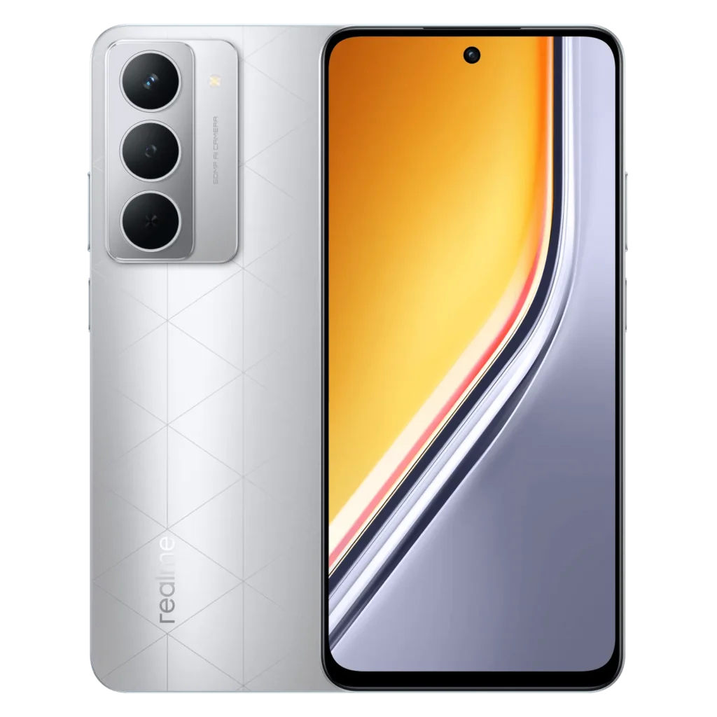 Affordable 5G smartphone realme P3x 5G with AMOLED display and Lunar Silver back