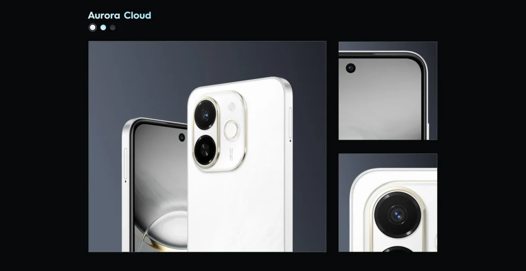Tecno Spark 30C with rectangular camera bump and curved edges
