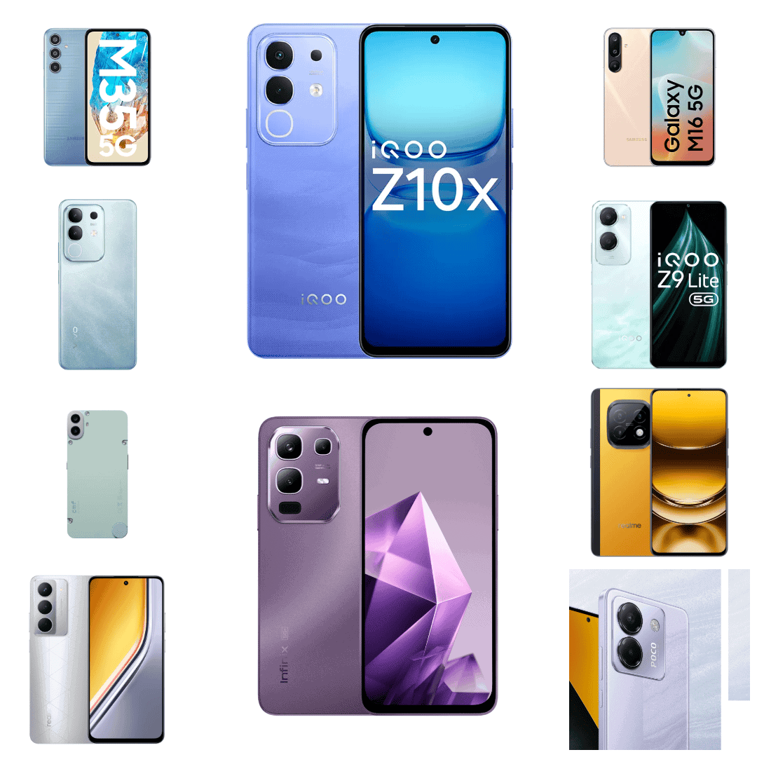 Top 10 Best Smartphones Under Rs 15,000 in India – Galaxy M35 5G, Vivo T4x 5G, CMF Phone 1, Realme P3x, and more in a single frame