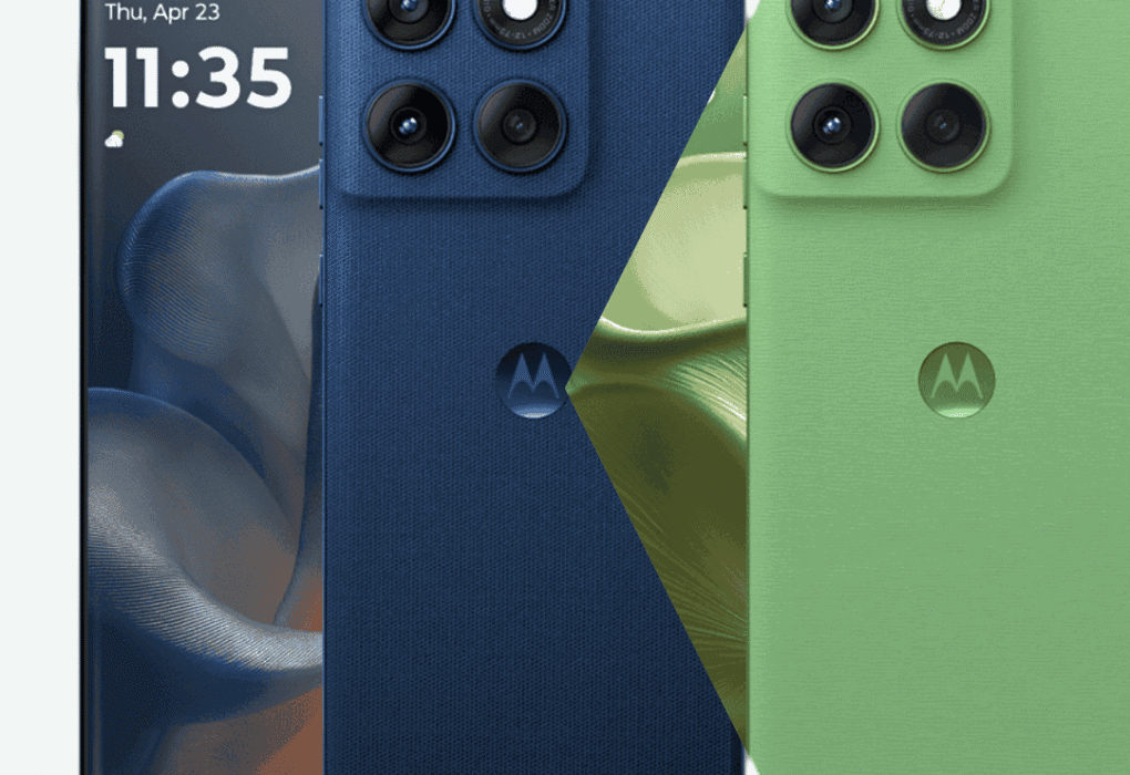 Motorola Edge 60 5G in Pantone Gibraltar Sea and Shamrock Green colors
