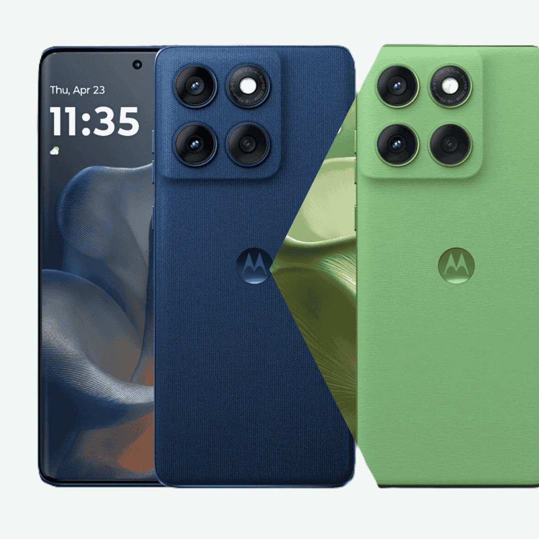 Motorola Edge 60 5G in Pantone Gibraltar Sea and Shamrock Green colors