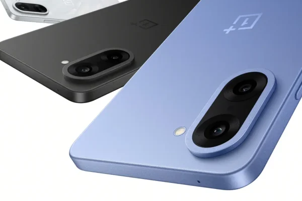 OnePlus Nord CE 5 smartphones in Black Infinity, Marble Mist, and Nexus Blue color variants.