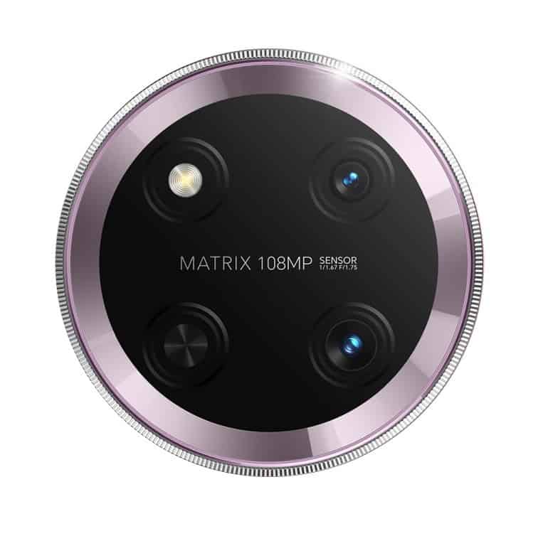 Close-up view of the circular 108MP Matrix camera module on the Honor X9c 5G.